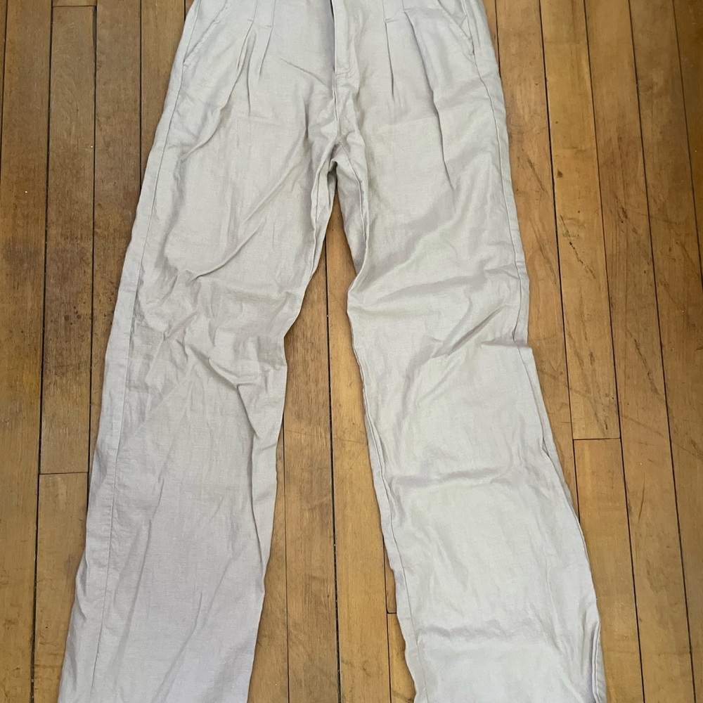 Love Tree Cream Trousers Lightweight Relaxed Fit